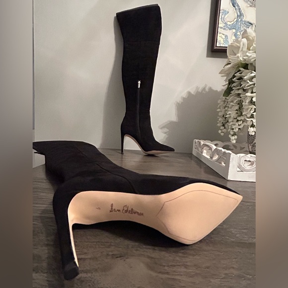 Sam Edelman over the knee black suede boots, size 7 - Picture 3 of 5